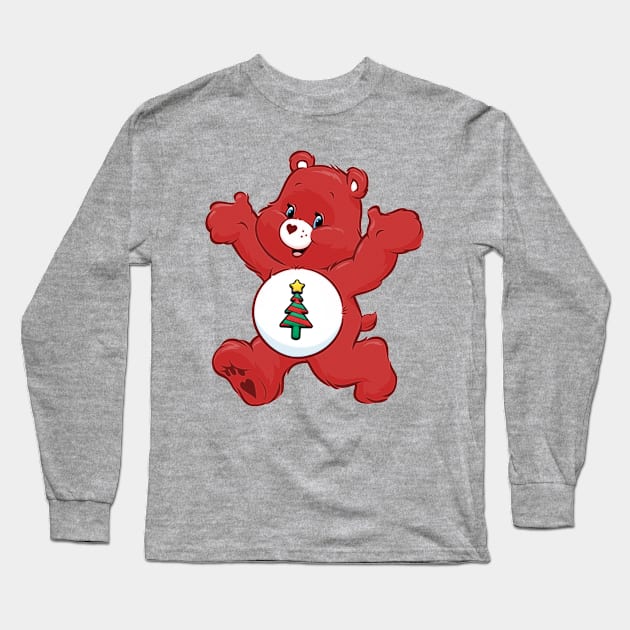 Christmas Bear Long Sleeve T-Shirt by WkDesign